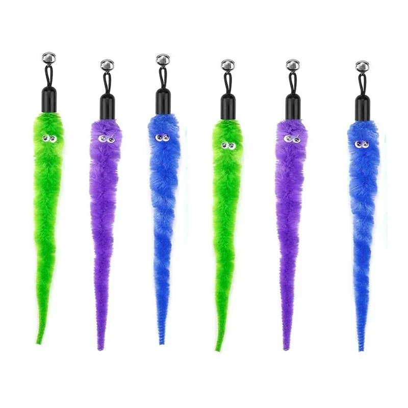 Cat Feather Toy Refills – Replacement Bird, Worm & Ball Teaser Heads