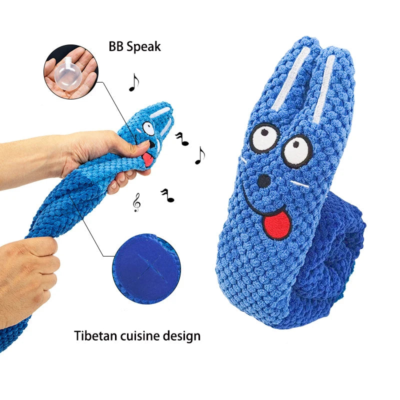 Snail Dog Puzzle Feeder – Squeaky Plush Snuffle Toy