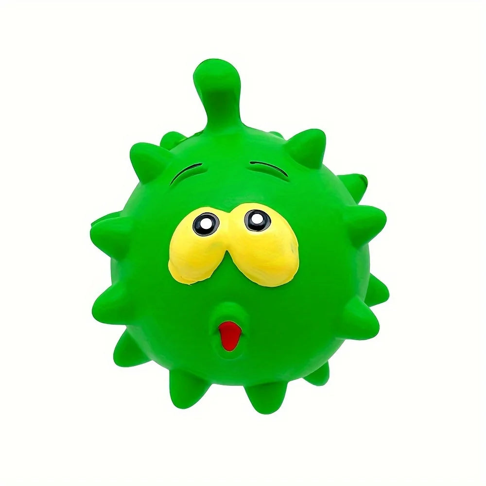 Spiky Latex Dog Ball – Squeaky Chew Toy Small & Medium Dogs