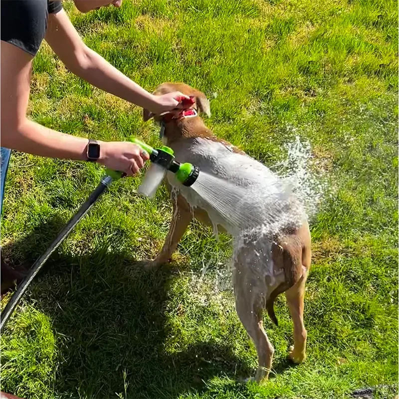 Dog Shower Sprayer Hose Nozzle – 3-Mode Pet Bath Wash Foam Sprayer