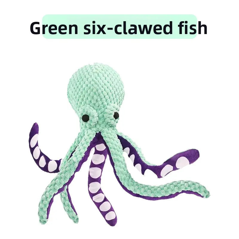 Squeaky Octopus Plush Dog Toy – Soft Chew Toy for Puppies
