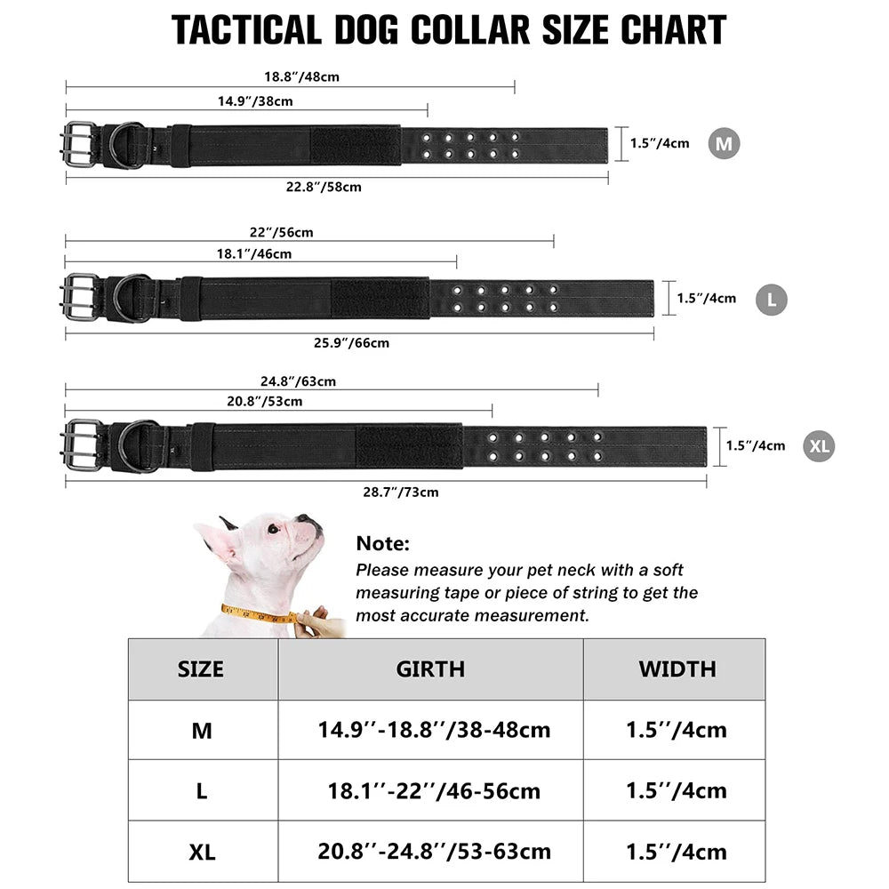 Tactical Dog Collar – Heavy-Duty Nylon Collar for Medium/Large Dogs