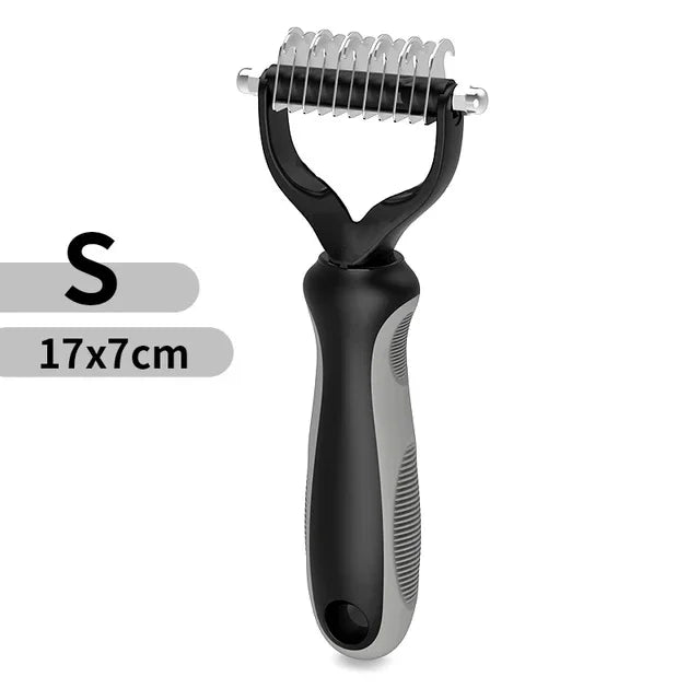 Double-Sided Pet Hair Removal Comb – Stainless Detangling Brush