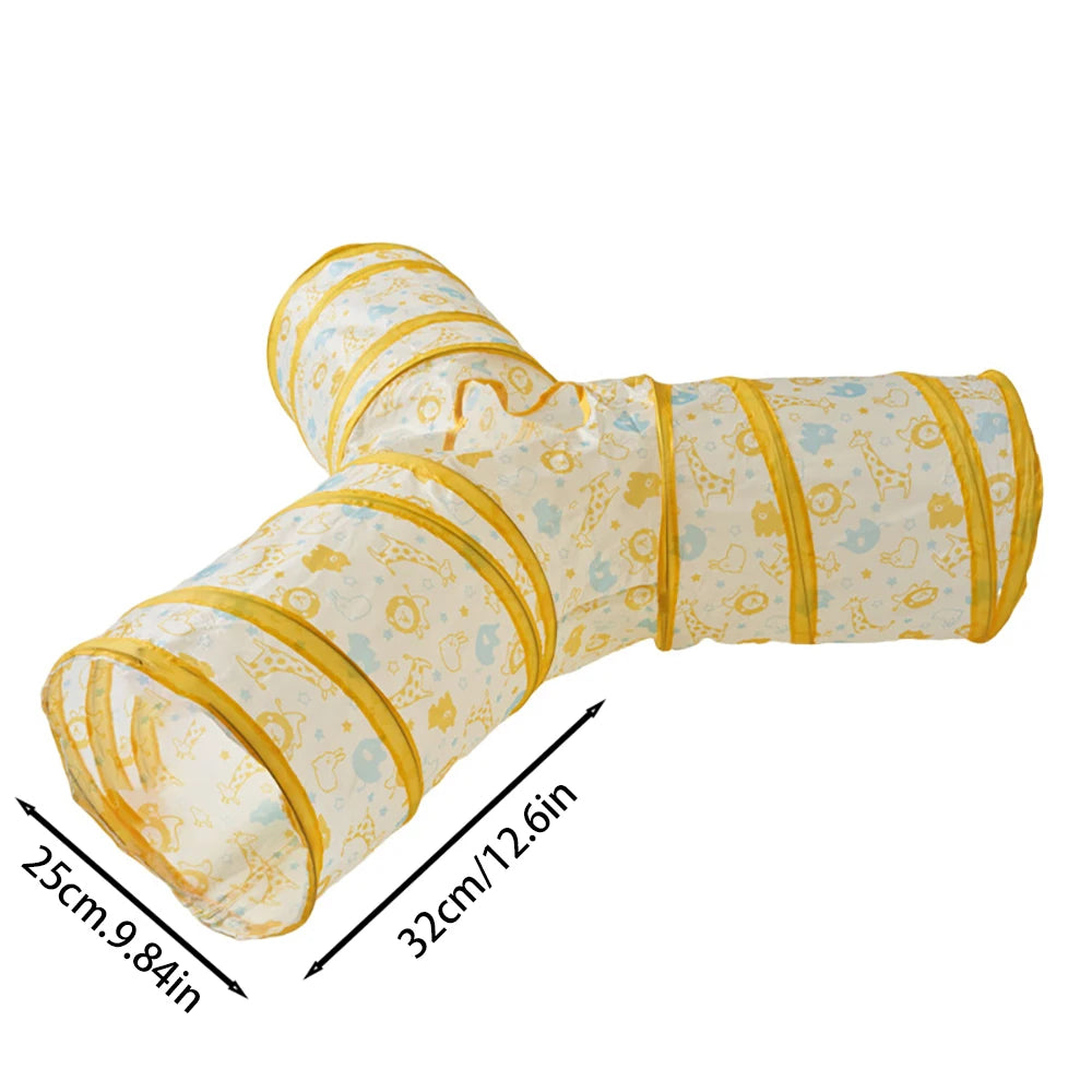 Collapsible Cat Tunnel – Foldable Play Tube with Hanging Toy for Cats