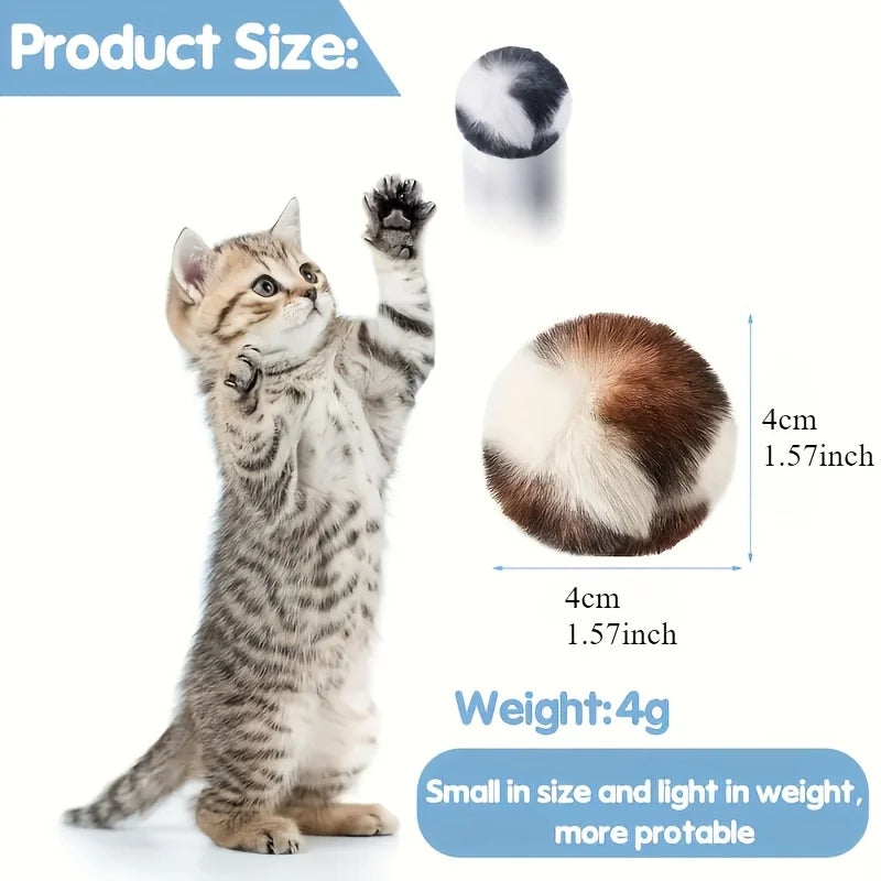 Leopard Print Plush Cat Balls 3 Pack – Soft Interactive Ball Toy