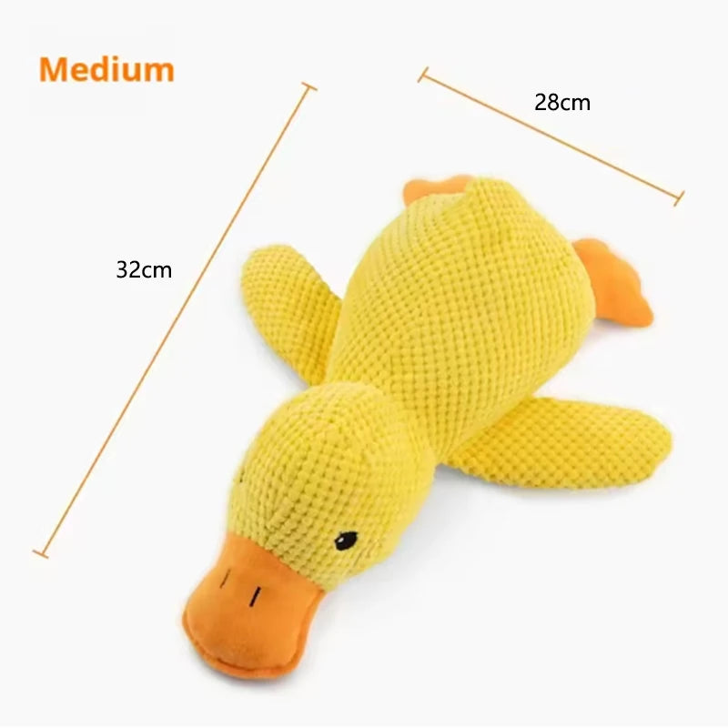 Squeaky Plush Duck Dog Toy – Teeth Cleaning Chew Toy for Dogs