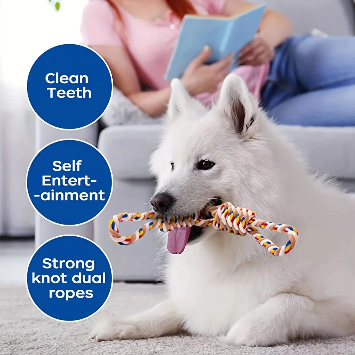 Tough Cotton Rope Dog Toy – For Medium & Large Dogs