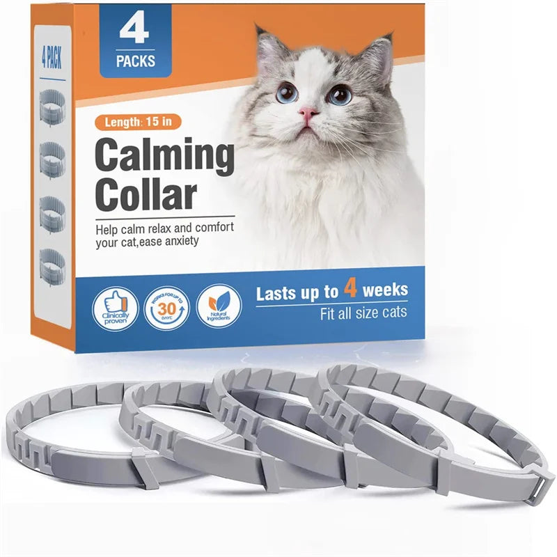 Calming Collar for Dogs & Cats – Adjustable Anxiety Relief Collar 3/4 Pack