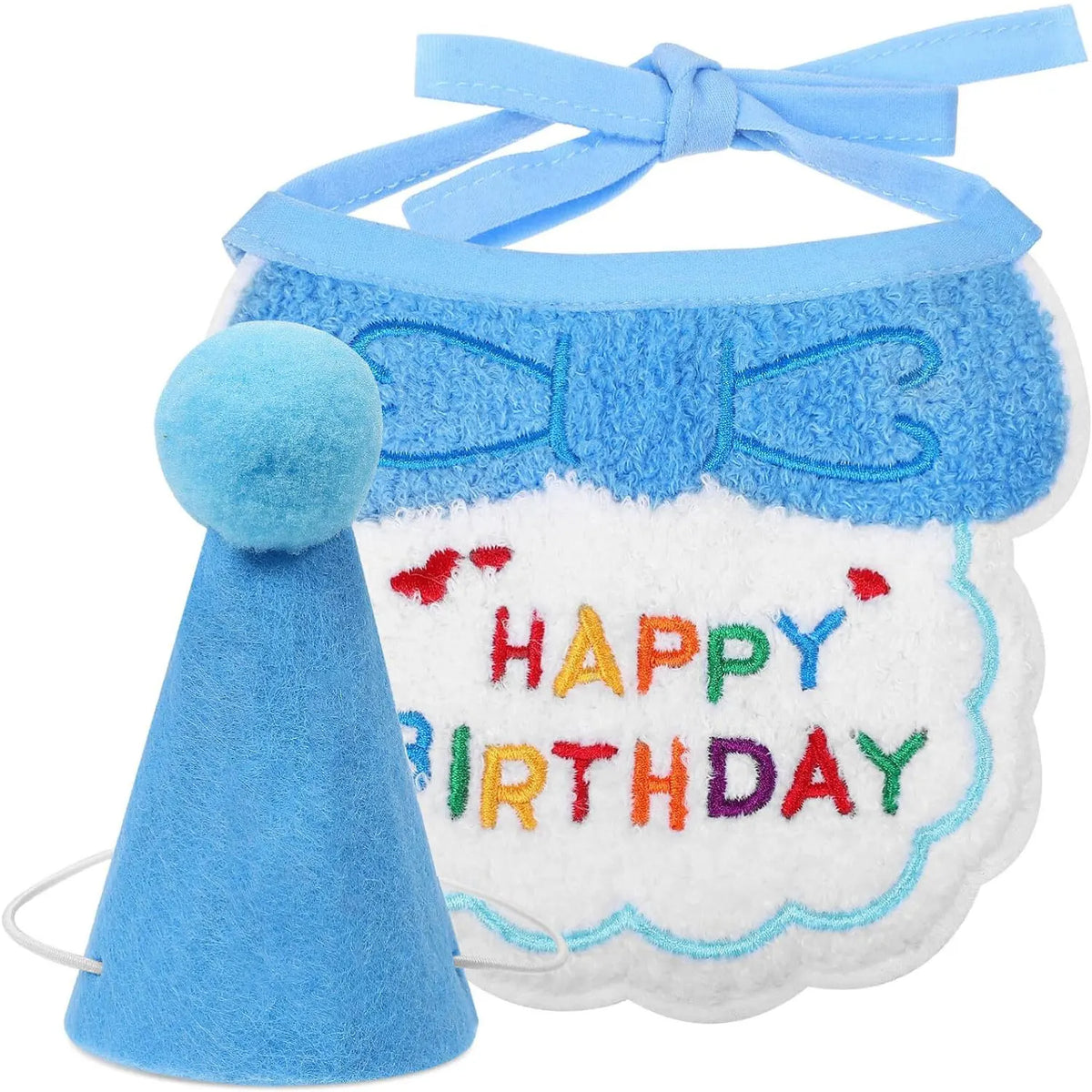 Pet Birthday Bandana & Party Hat Set – Dog & Cat Birthday Outfit