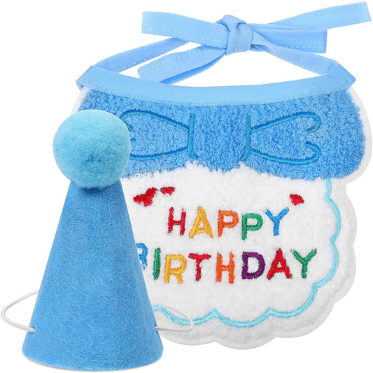 Pet Birthday Bandana & Party Hat Set – Dog & Cat Birthday Outfit
