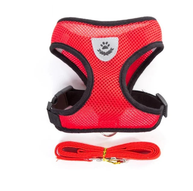 Cat & Dog Harness with Leash – Breathable Reflective Mesh Vest