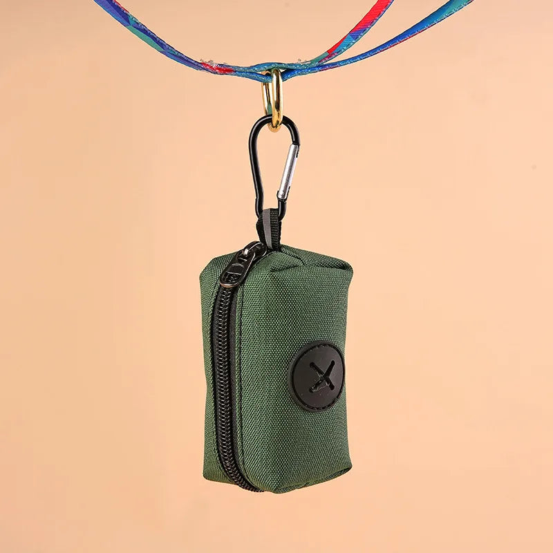 Canvas Dog Poop Bag Holder – Waste Bag Dispenser with Carabiner