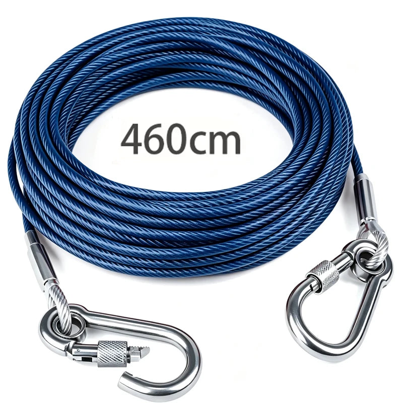 Heavy-Duty Dog Tie-Out Cable – Reflective Steel Lead with Swivel Hooks