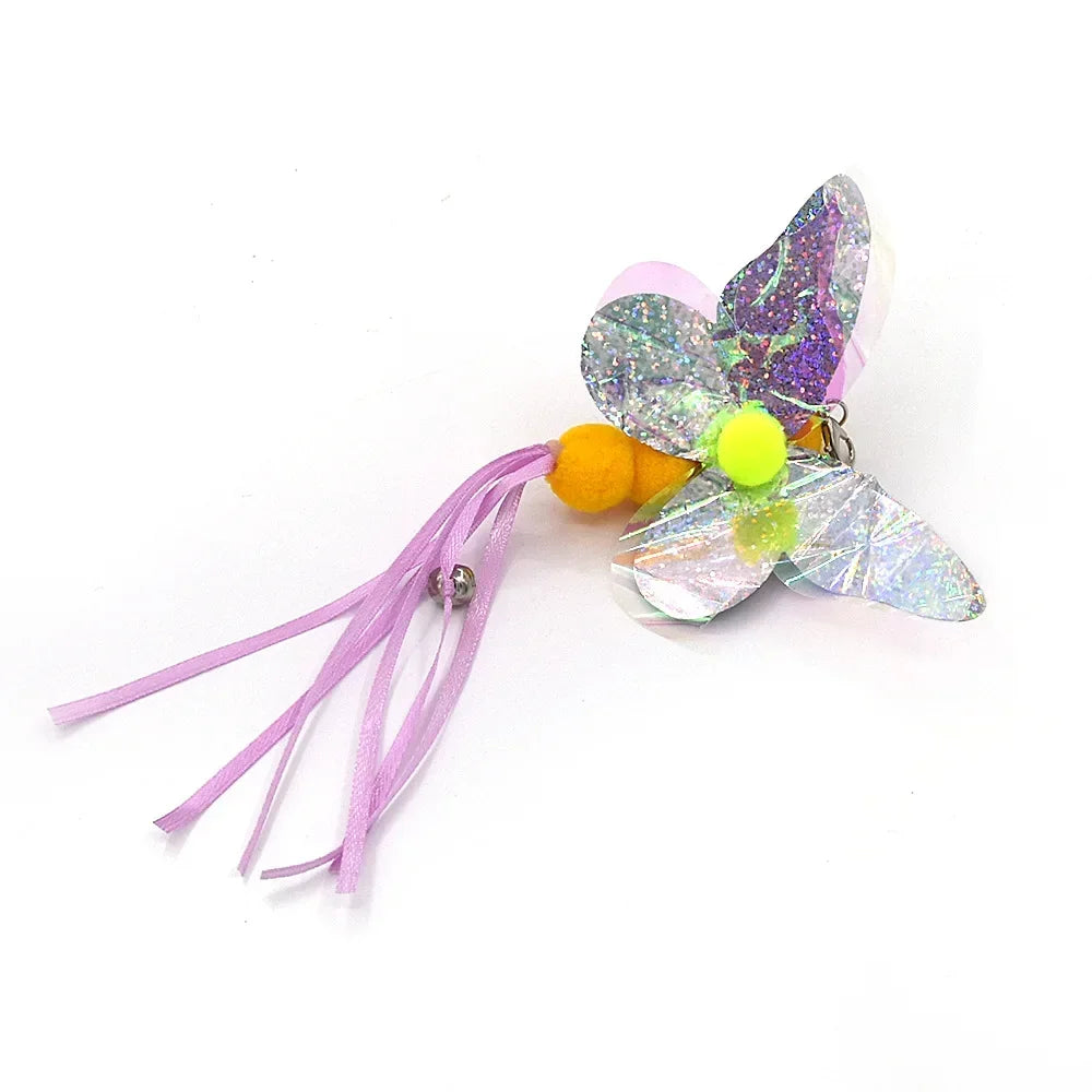 Cat Feather Toy Refills – Replacement Bird, Worm & Ball Teaser Heads