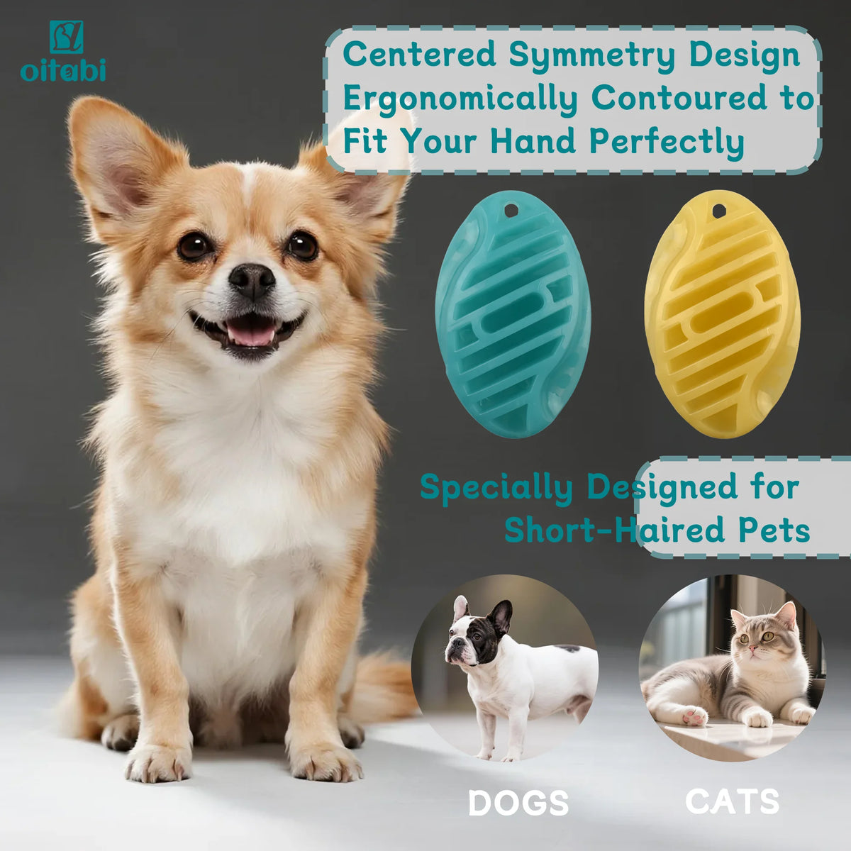 Soft Rubber Pet Brush – Short Hair Dog & Cat Bath Massage Brush