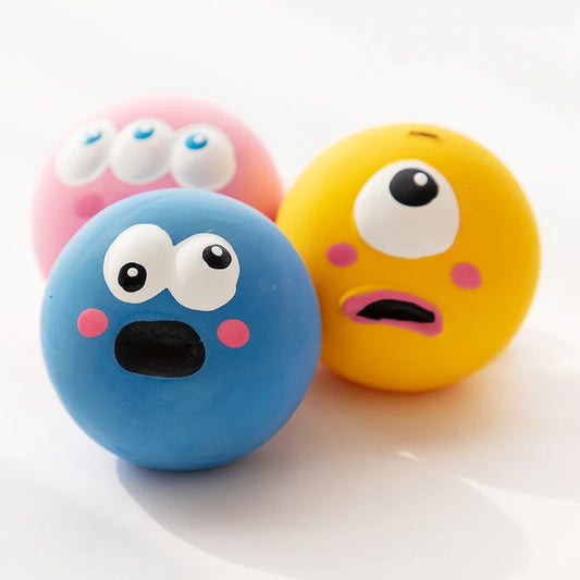 Squeaky Rubber Dog Ball – Bite-Resistant Teeth Cleaning Chew Toy