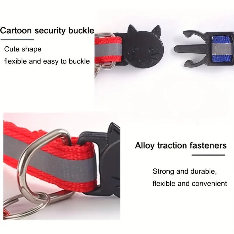 Reflective Breakaway Cat Collars 10 Pack – With Bells & Ears