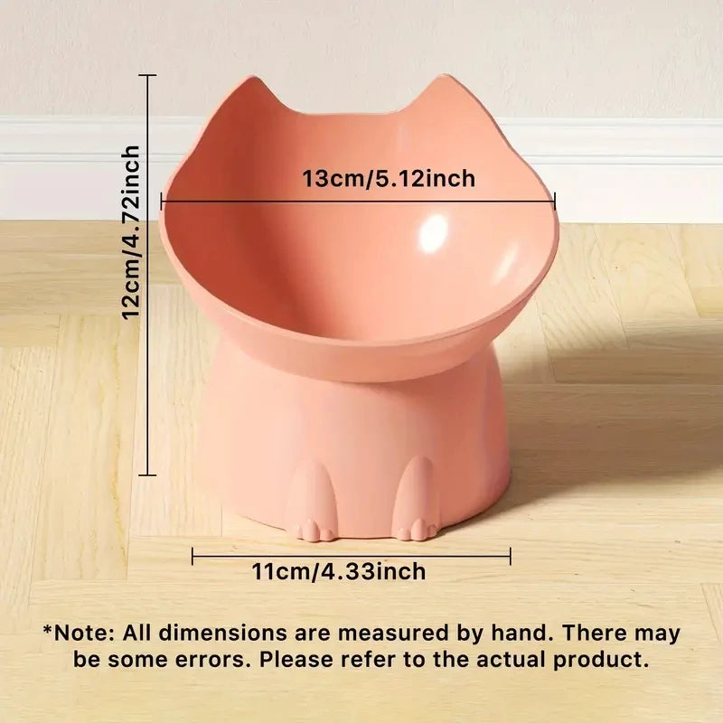 Elevated Cat Bowl – Anti-Tip Raised Tilted Food Dish Neck Protection