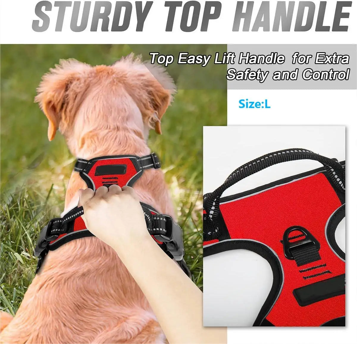 No-Pull Dog Harness Front Clip – Reflective Padded with Handle