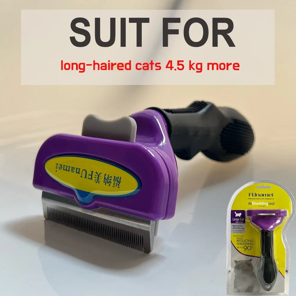 Pet Grooming Brush for Dogs & Cats – Hair Removal Massage Comb