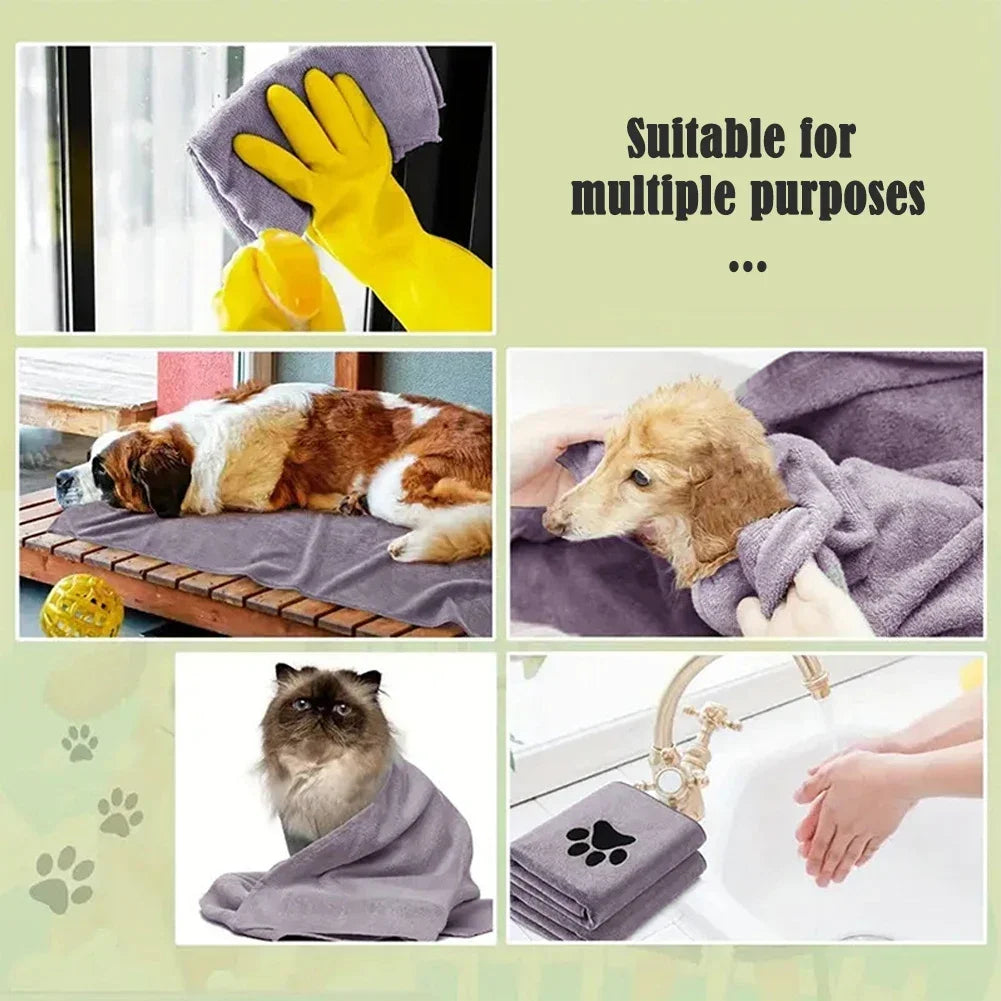 Quick-Dry Pet Towel – Thick Absorbent Dog & Cat Bath Towel