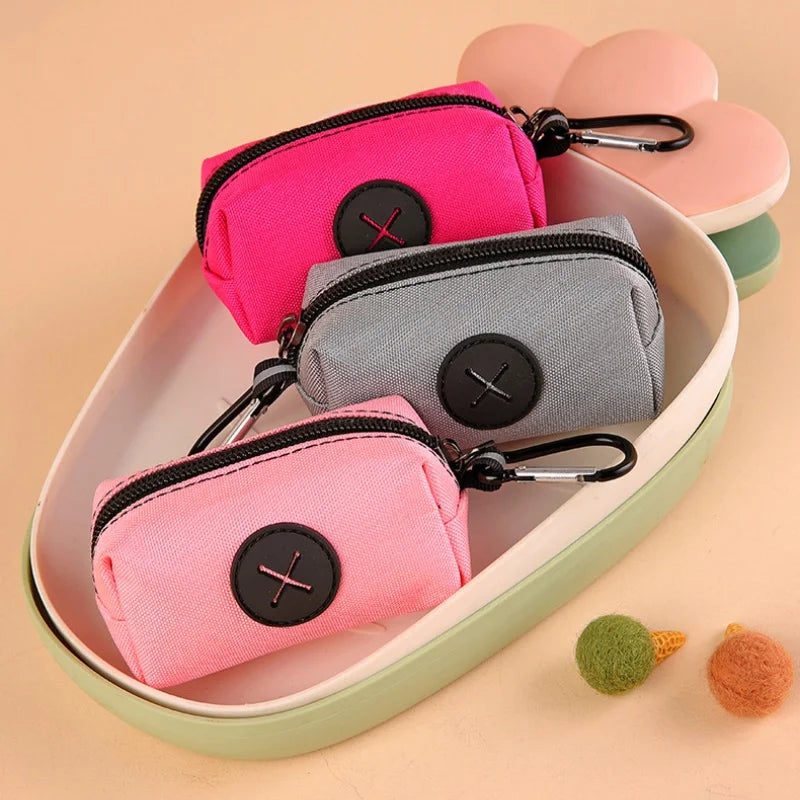 Canvas Dog Poop Bag Holder – Waste Bag Dispenser with Carabiner