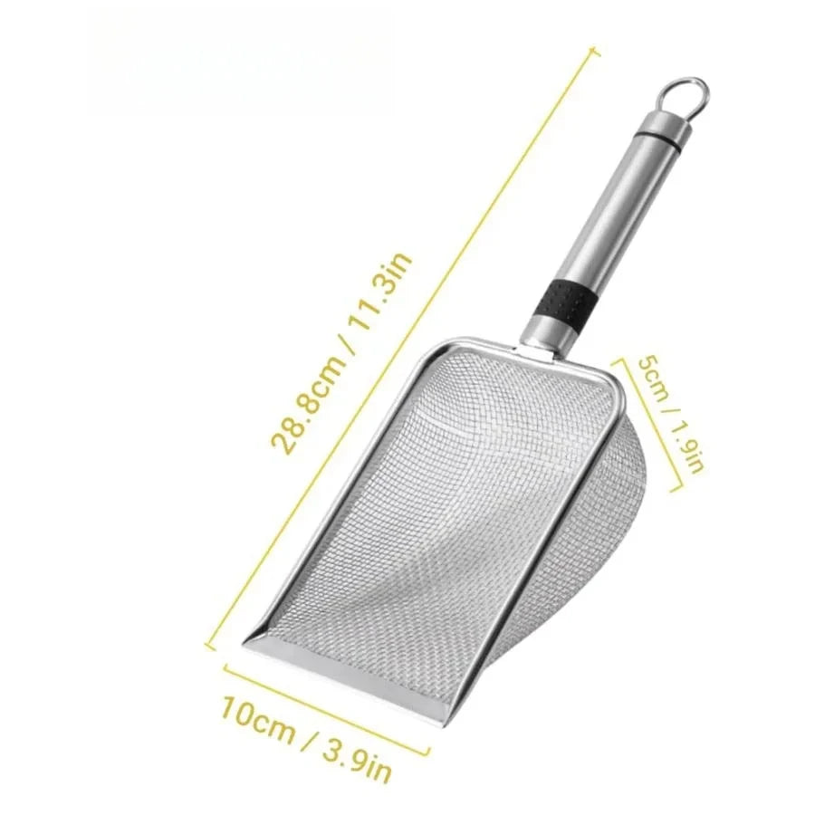 Stainless Steel Cat Litter Scoop – Rust-Resistant Ergonomic Handle