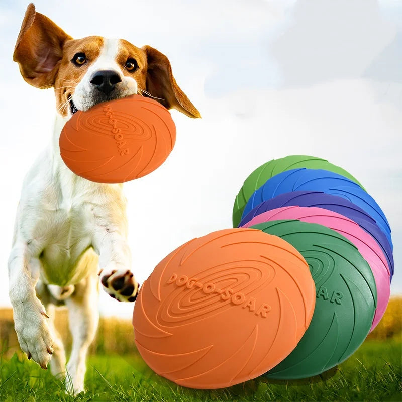 Silicone Flying Saucer Dog Toy – Chew-Resistant Disc for Dogs & Cats