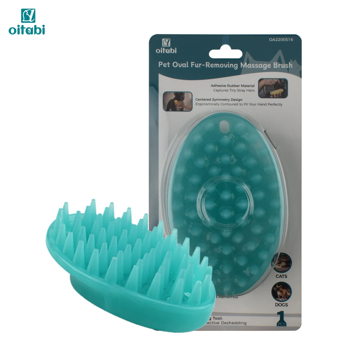 Soft Rubber Pet Brush – Short Hair Dog & Cat Bath Massage Brush