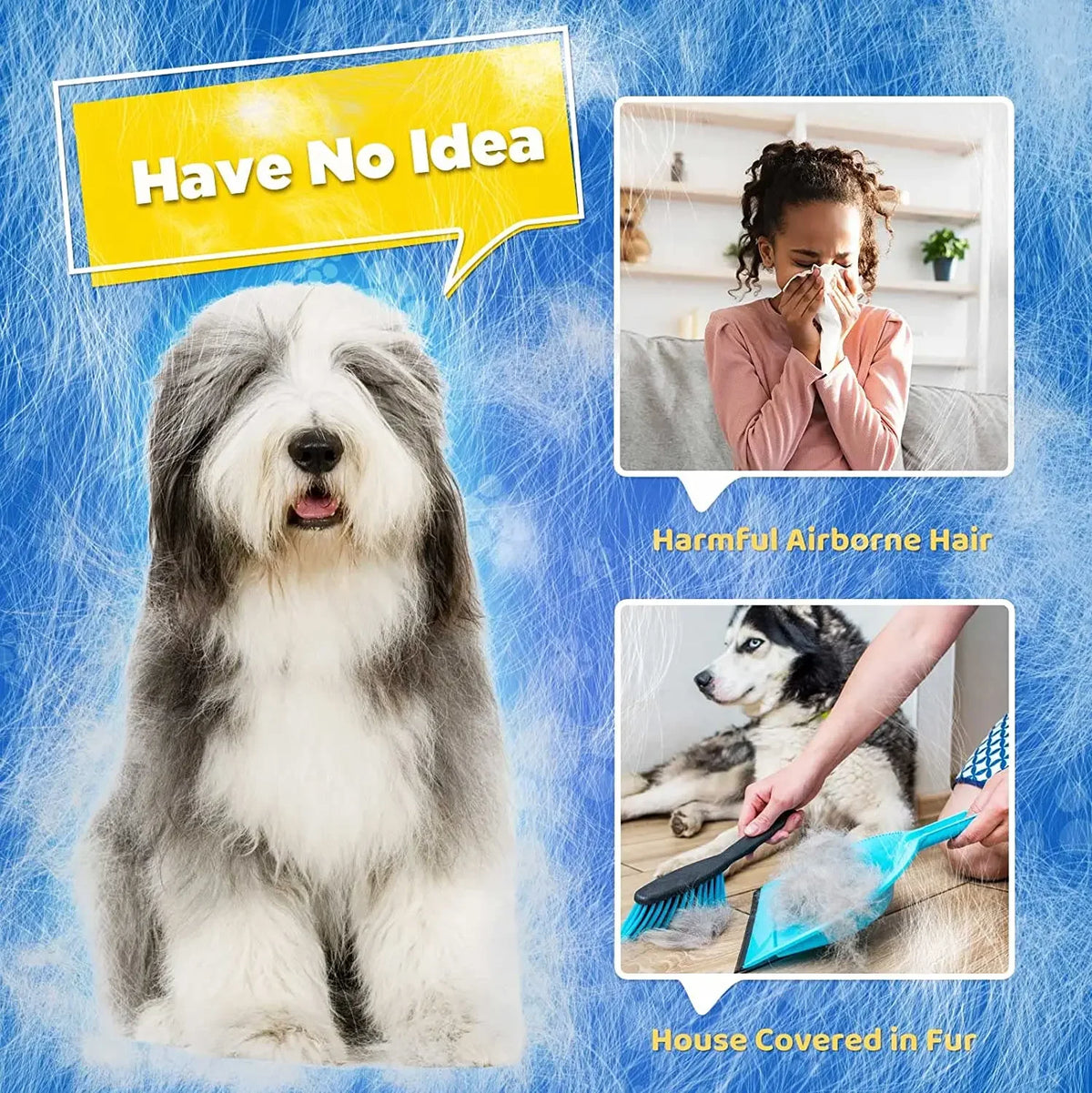 Pet Grooming Glove for Dogs & Cats – Gentle Deshedding Hair Remover Mitt