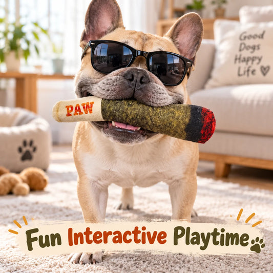 Squeaky Plush Cigar Dog Toy – Funny Chew Toy for Small/Medium Dogs