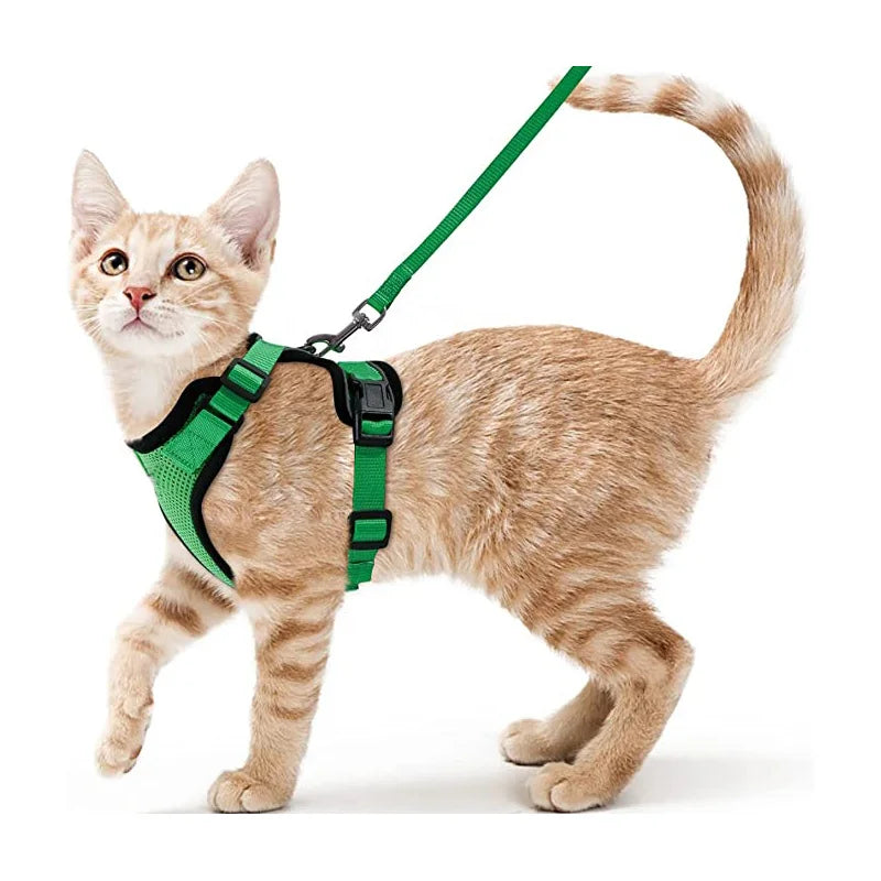Cat Harness and Leash for Walking – Escape-Proof Soft Adjustable Vest