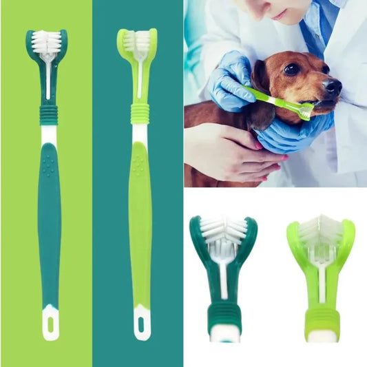 3-Sided Dog Toothbrush – Pet Tartar & Plaque Cleaning Brush