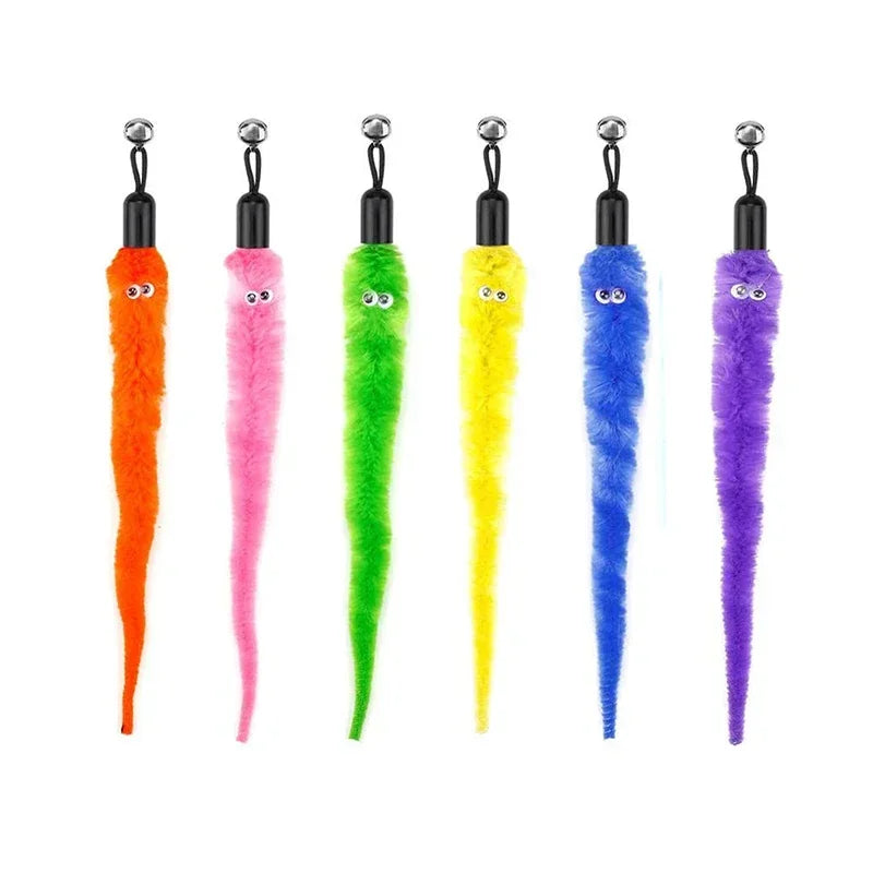 Cat Feather Toy Refills – Replacement Bird, Worm & Ball Teaser Heads