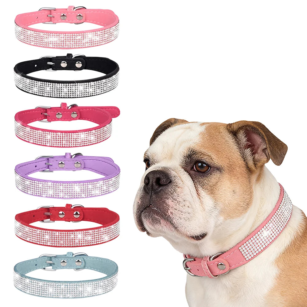 Rhinestone Pet Collar – Soft Adjustable Collar for Dogs & Cats