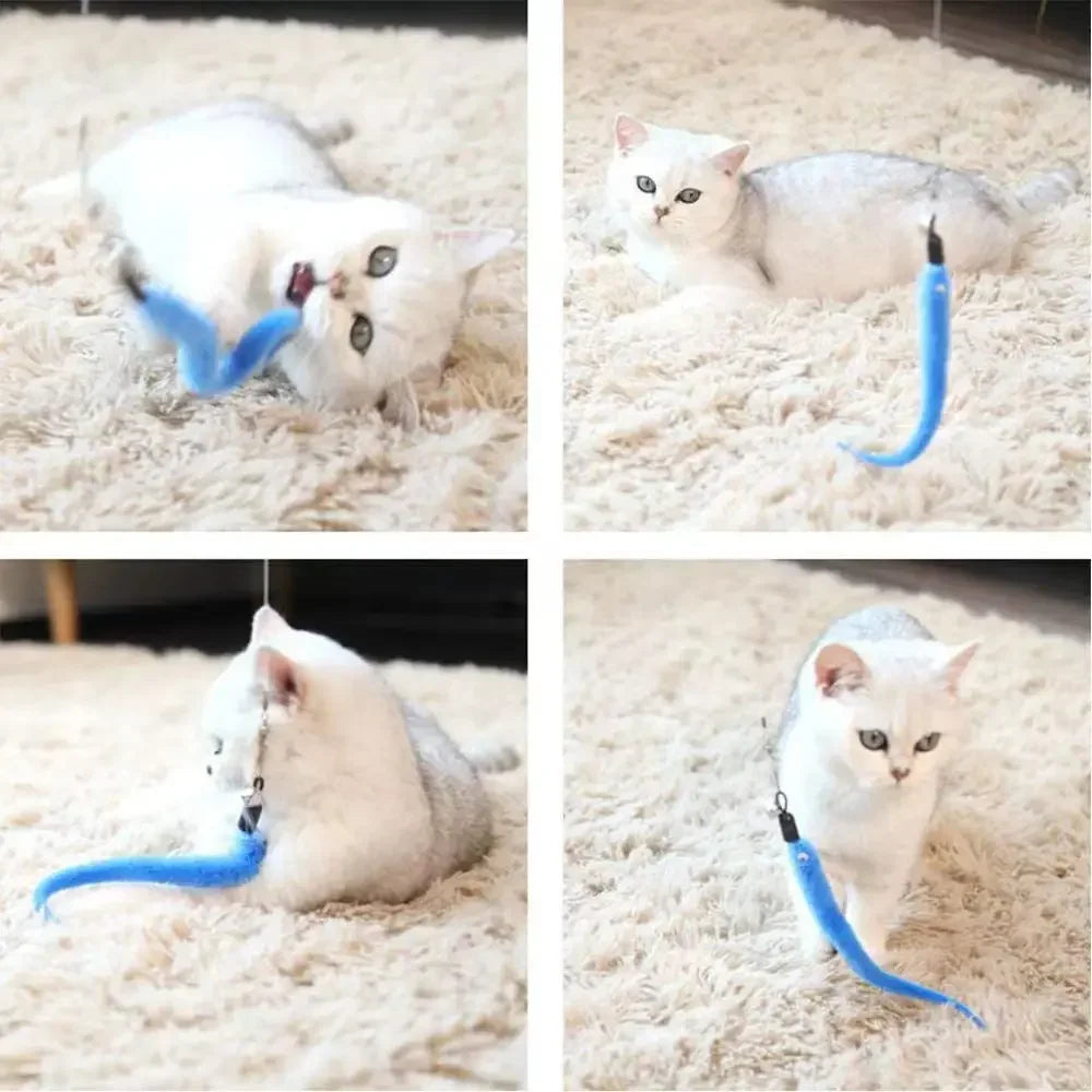 Cat Feather Toy Refills – Replacement Bird, Worm & Ball Teaser Heads