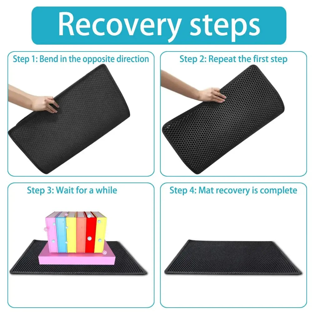 Double-Layer Cat Litter Mat – Waterproof Washable Litter Trap