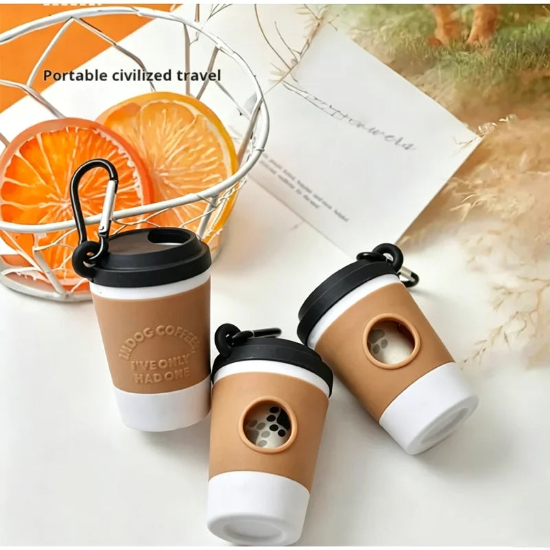 Coffee Cup Dog Poop Bag Dispenser – Leash Clip Waste Bag Holder