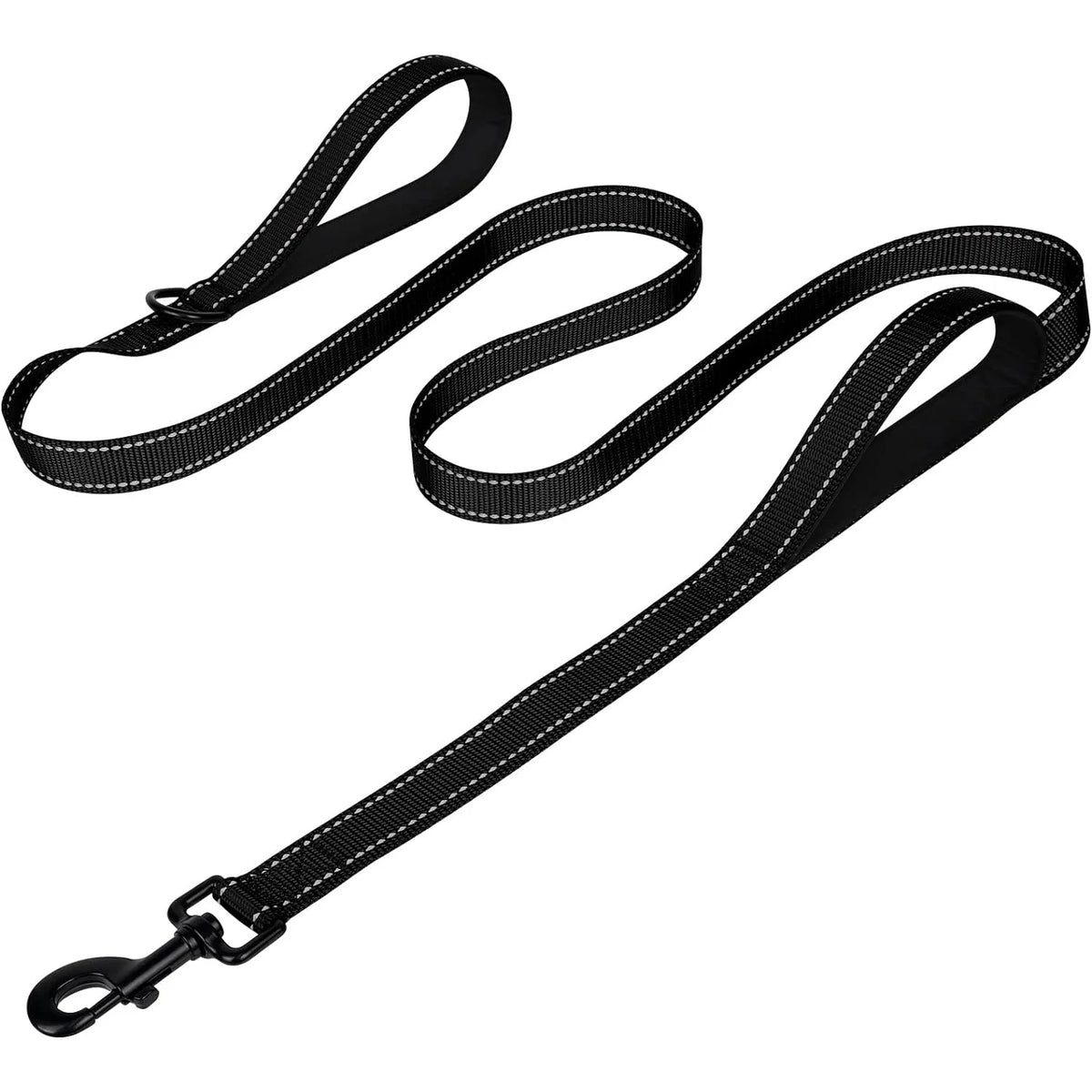 Heavy-Duty Double Handle Dog Leash – Reflective for Large Breeds