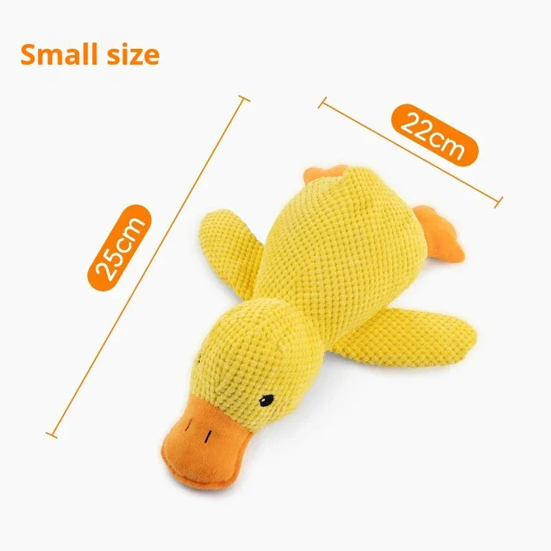 Calming Duck Plush Dog Toy – Squeaky Sleeping Companion Toy