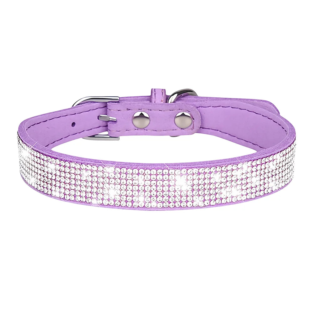 Rhinestone Pet Collar – Soft Adjustable Collar for Dogs & Cats