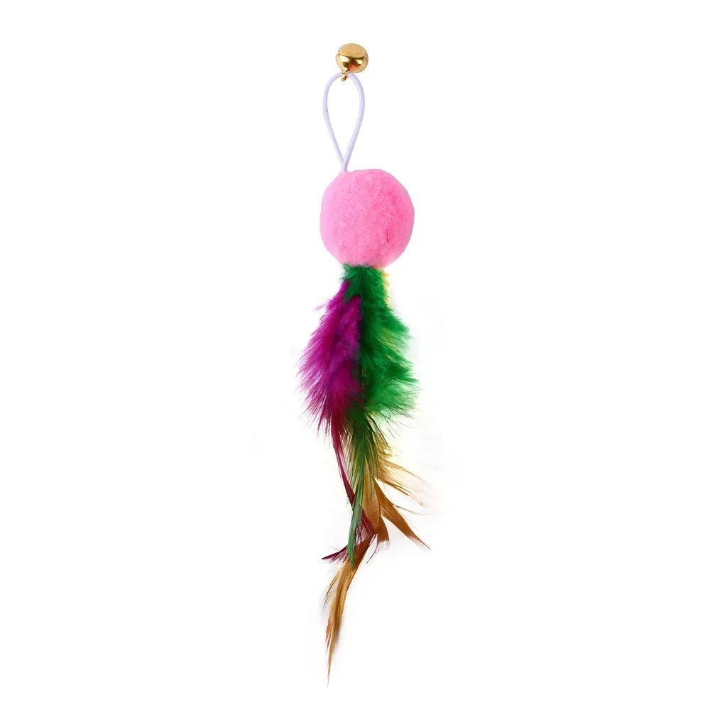 Cat Feather Toy Refills – Replacement Bird, Worm & Ball Teaser Heads
