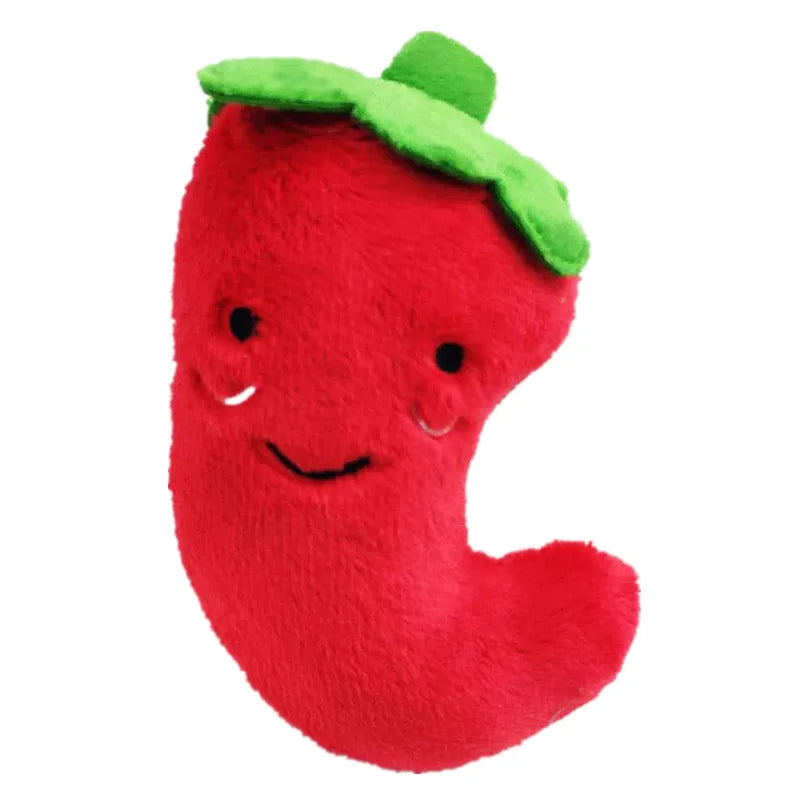Squeaky Plush Food Dog Toys – Banana, Bone & Vegetable Chew Toys
