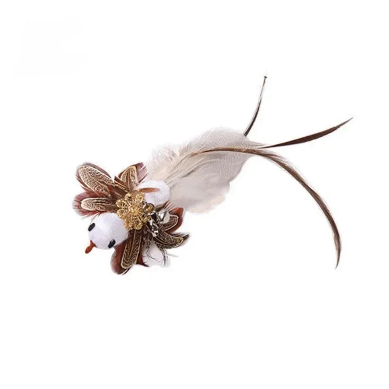 Cat Feather Toy Refills – Replacement Bird, Worm & Ball Teaser Heads