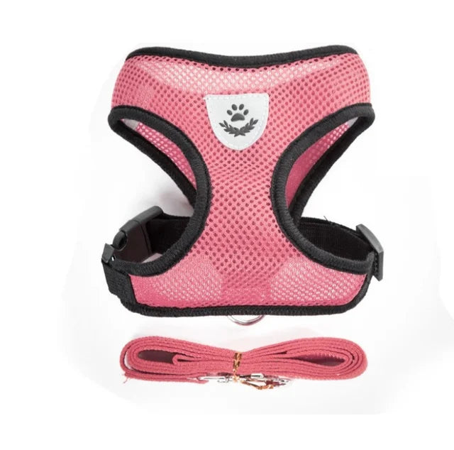 Cat & Dog Harness with Leash – Breathable Reflective Mesh Vest