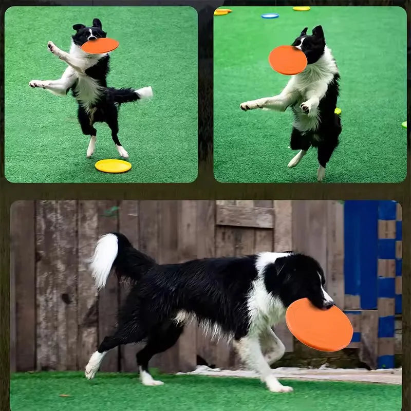 Soft Rubber Dog Frisbee – Durable Flying Disc for Fetch Training