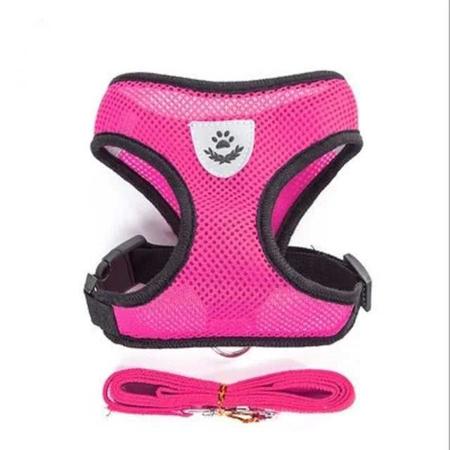 Cat & Dog Harness with Leash – Breathable Reflective Mesh Vest