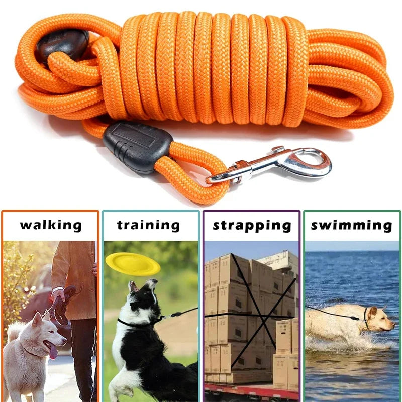 Long Dog Training Leash 5/10/15m – Heavy-Duty Nylon Recall Lead