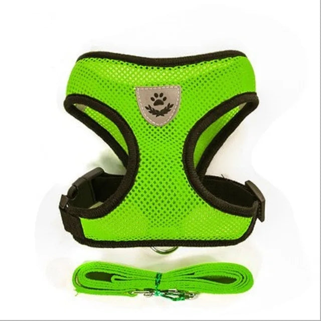 Cat & Dog Harness with Leash – Breathable Reflective Mesh Vest