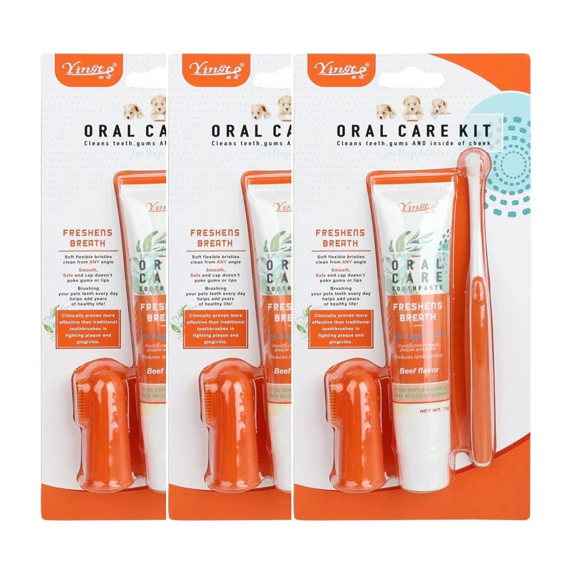 Dog Dental Care Kit – Pet Toothbrush & Toothpaste Set for Tartar